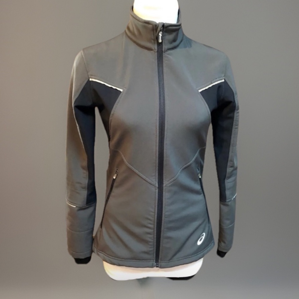 ASICS Blue Fleece Lined Thumb Hole Jacket